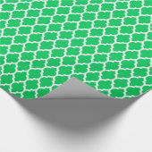 Emerald Green White Moroccan Quatrefoil Pattern #4 Cadeaupapier (Hoek)