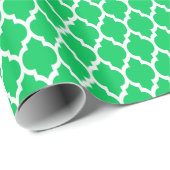 Emerald Green White Moroccan Quatrefoil Pattern #4 Cadeaupapier (Rol Hoek)