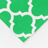 Emerald Green White Moroccan Quatrefoil Pattern #5 Fleece Deken (Hoek)