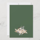 Emerald Green White Protea Pampas Wedding Invitati Kaart (Achterkant)