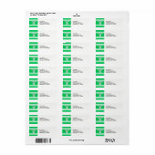 Emerald Green White Team Jersey Etiket (Full Sheet)