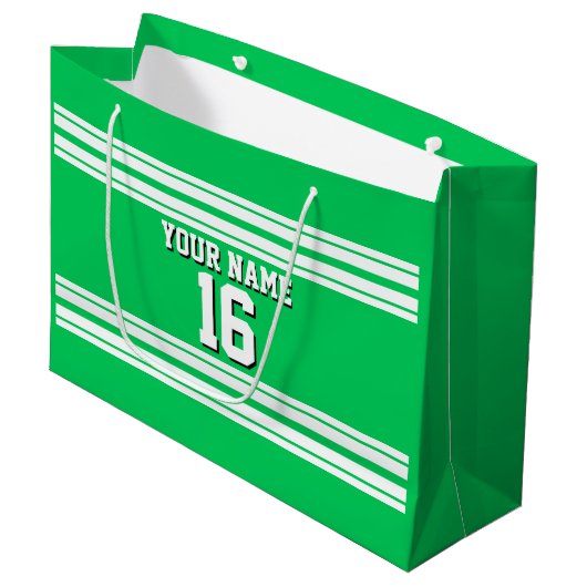 Emerald Green White Team Jersey Large Cadeautasje (Voorkant Gekanteld)