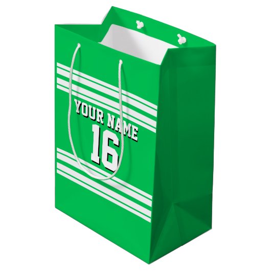 Emerald Green White Team Jersey Medium Cadeauzakje (Achterkant Gekanteld)