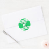 Emerald Green White Team Jersey Ronde Sticker (Envelop)