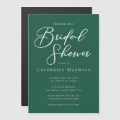 Emerald Green White Typography Bridal Shower Magnetische Uitnodiging (Voorkant / Achterkant)
