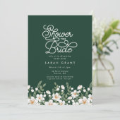 Emerald Green White Vrijgezellenfeest verse bloeme Kaart (Staand voorkant)