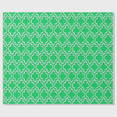 Emerald Green White XL Moroccan Quatrefoil #7DS Cadeaupapier (Vlak)