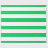 Emerald Green, White XL Stripes Pattern Cadeaupapier (Vlak)