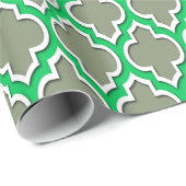 Emerald Green Wht XL Moroccan #4DS Cadeaupapier (Rol Hoek)