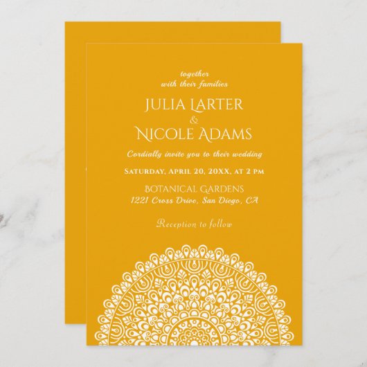 Emerald Green Wild Amazon Forest Mandala Wedding Kaart (Voorkant / Achterkant)