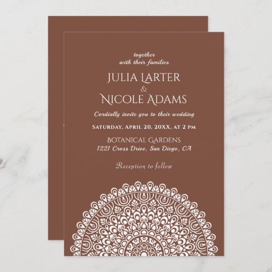 Emerald Green Wild Amazon Forest Mandala Wedding Kaart (Voorkant / Achterkant)