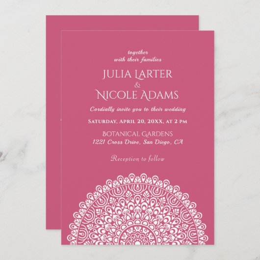 Emerald Green Wild Amazon Forest Mandala Wedding Kaart (Voorkant / Achterkant)