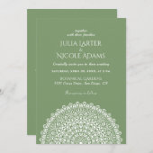 Emerald Green Wild Amazon Forest Mandala Wedding Kaart (Voorkant / Achterkant)