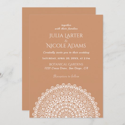 Emerald Green Wild Amazon Forest Mandala Wedding Kaart (Voorkant / Achterkant)