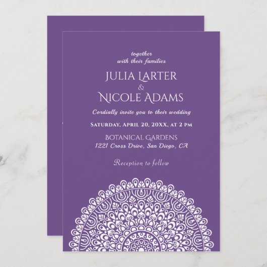 Emerald Green Wild Amazon Forest Mandala Wedding Kaart (Voorkant / Achterkant)