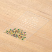 Emerald Green Wild Amazonewoud Mandala bruiloft Acryl Uitnodigingen (Laagn)