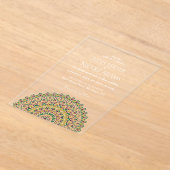 Emerald Green Wild Amazonewoud Mandala bruiloft Acryl Uitnodigingen (Laagn)