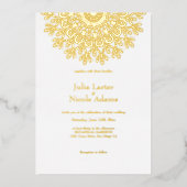 Emerald Green Wild Amazonewoud Mandala bruiloft Folie Uitnodiging (Voorkant)