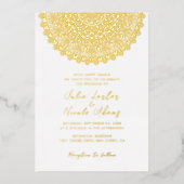 Emerald Green Wild Amazonewoud Mandala bruiloft Folie Uitnodiging (Voorkant)