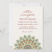 Emerald Green Wild Amazonewoud Mandala bruiloft Kaart (Voorkant)
