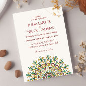 Emerald Green Wild Amazonewoud Mandala bruiloft Kaart