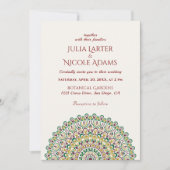 Emerald Green Wild Amazonewoud Mandala bruiloft Kaart (Voorkant)