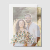 Emerald Green Wild Amazonewoud Mandala bruiloft Vellum Uitnodigingen (Offset (Koppel))