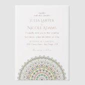 Emerald Green Wild Amazonewoud Mandala bruiloft Vellum Uitnodigingen (Voorkant)