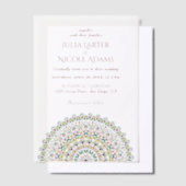 Emerald Green Wild Amazonewoud Mandala bruiloft Vellum Uitnodigingen (Offset)