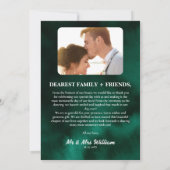 Emerald Green Wildflower Fotobruiloft Bedankkaart (Achterkant)