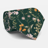 Emerald Green Wildflower Garden Bloemen Meadow Stropdas (Opgerold)