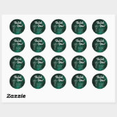 Emerald Green Wildflower Wedding Bedankt Ronde Sticker (Vel)
