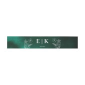 Emerald Green Wildflowers Monogram Floral Uitnodigingen Wikkel (Vlak)
