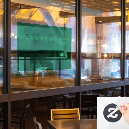 Emerald Green Window Cling 30x20 inch Raamsticker (Restaurant Raam)