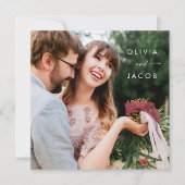 Emerald Green Winter Dark Moody bloemenbruiloft Save The Date (Voorkant)