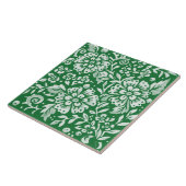 Emerald Green Woodland Chinoiserie Floral Tegeltje (Zijkant)