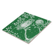 Emerald Green Woodland Owl Tree Moon Night Scene Tegeltje (Zijkant)