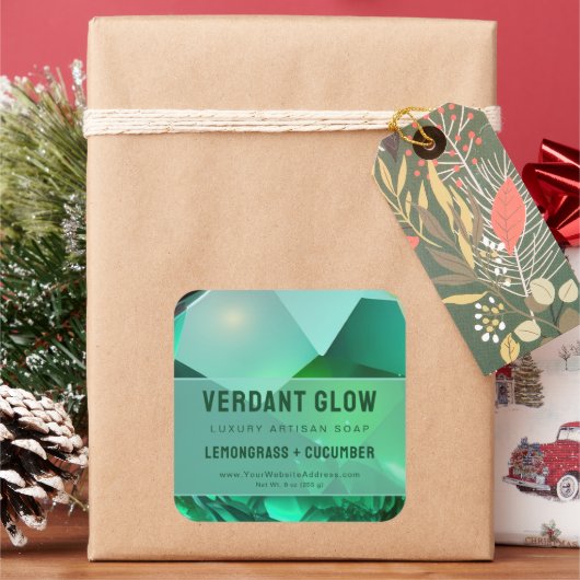 Emerald Green Xmas Luxe Elegant Product Label (Feestdagen)