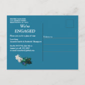 Emerald Green & Zijde Pauw Veren Uitnodiging Briefkaart (Achterkant)