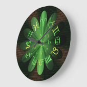 Emerald Green Zodiac Astrology Symbols Wall klok (Hoek)