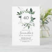 Emerald Greenery 40th Birthday Kaart (Staand voorkant)