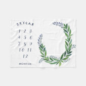 Emerald Greenery Baby Maandelijkse mijlpaal Fleece Deken (Voorkant (Horizontaal))