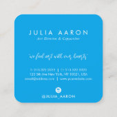 Emerald Greenery Blue waterverf Abstract script Vierkante Visitekaartje (Achterkant)