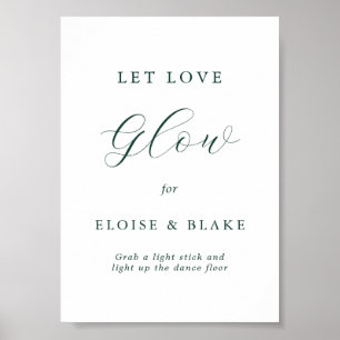 Emerald Greenery Botanical Laat Liefde Glow Poster