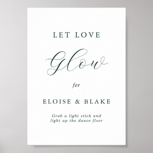 Emerald Greenery Botanical Laat Liefde Glow Poster (Voorkant)