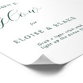 Emerald Greenery Botanical Laat Liefde Glow Poster (Hoek)