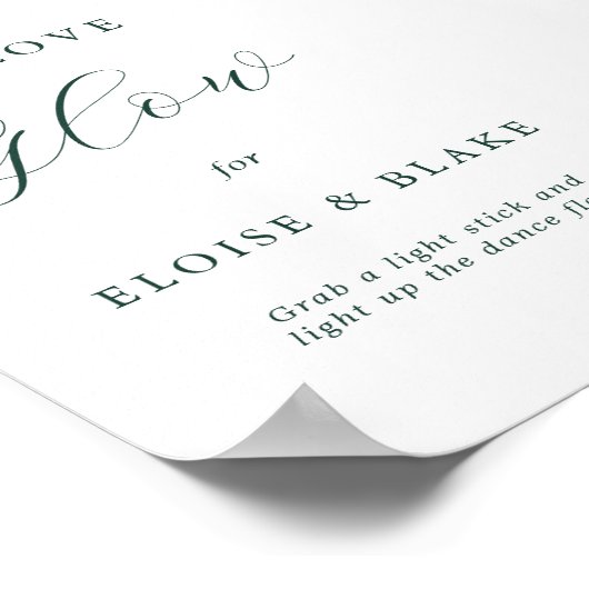 Emerald Greenery  Botanical Laat Liefde Glow Poster (Hoek)