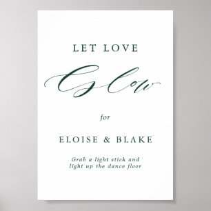 Emerald Greenery Botanical Laat Liefde Glow Poster