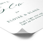 Emerald Greenery Botanical Laat Liefde Glow Poster (Hoek)