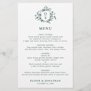 Emerald Greenery Botanisch Trouwmenu
